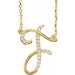 Ladies Natural Diamond Initial F Necklace (I1, G-H) — 14K Yellow Gold