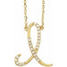 Ladies Natural Diamond Initial I Necklace (I1, G-H) — 14K Yellow Gold