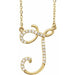 Ladies Natural Diamond Initial J Necklace (I1, G-H) — 14K Yellow Gold
