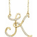 Ladies Natural Diamond Initial K Necklace (I1, G-H) — 14K Yellow Gold