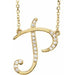 Ladies Natural Diamond Initial P Necklace (I1, G-H) — 14K Yellow Gold