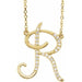 Ladies Natural Diamond Initial R Necklace (I1, G-H) — 14K Yellow Gold