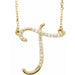 Ladies Natural Diamond Initial T Necklace (I1, G-H) — 14K Yellow Gold
