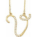 Ladies Natural Diamond Initial V Necklace (I1, G-H) — 14K Yellow Gold
