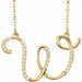 Ladies Natural Diamond Initial W Necklace (I1, G-H) — 14K Yellow Gold