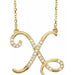 Ladies Natural Diamond Initial X Necklace (I1, G-H) — 14K Yellow Gold