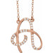 Ladies Natural Diamond Initial A Necklace (I1, G-H) — 14K Rose Gold