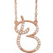 Ladies Natural Diamond Initial B Necklace (I1, G-H) — 14K Rose Gold