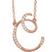 Ladies Natural Diamond Initial C Necklace (I1, G-H) — 14K Rose Gold