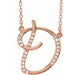 Ladies Natural Diamond Initial D Necklace (I1, G-H) — 14K Rose Gold