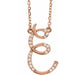 Ladies Natural Diamond Initial E Necklace (I1, G-H) — 14K Rose Gold