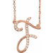 Ladies Natural Diamond Initial F Necklace (I1, G-H) — 14K Rose Gold