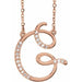 Ladies Natural Diamond Initial G Necklace (I1, G-H) — 14K Rose Gold
