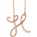 Ladies Natural Diamond Initial H Necklace (I1, G-H) — 14K Rose Gold