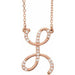 Ladies Natural Diamond Initial L Necklace (I1, G-H) — 14K Rose Gold