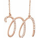 Ladies Natural Diamond Initial M Necklace (I1, G-H) — 14K Rose Gold