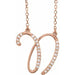 Ladies Natural Diamond Initial N Necklace (I1, G-H) — 14K Rose Gold