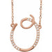 Ladies Natural Diamond Initial O Necklace (I1, G-H) — 14K Rose Gold