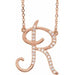 Ladies Natural Diamond Initial R Necklace (I1, G-H) — 14K Rose Gold
