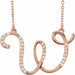 Ladies Natural Diamond Initial W Necklace (I1, G-H) — 14K Rose Gold