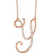 Ladies Natural Diamond Initial Y Necklace (I1, G-H) — 14K Rose Gold