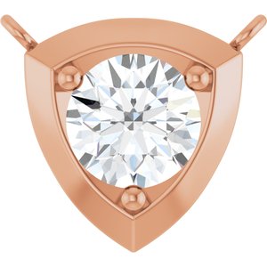 Ladies Natural Diamond Necklace Center (Si2-Si3, G-H) — 14K Rose Gold