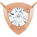 Ladies Natural Diamond Necklace Center (Si2-Si3, G-H) — 14K Rose Gold