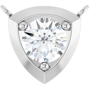 Ladies Natural Diamond Necklace Center (I1, G-H) — 14K White Gold