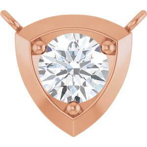 Ladies Natural Diamond Necklace Center (I1, G-H) — 14K Rose Gold