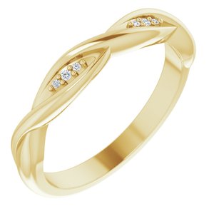 Ladies Natural Diamond Stackable Twisted Ring (I1, G-H) — 14K Yellow Gold