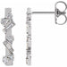 Ladies Natural Diamond Scattered Bar Earrings — Sterling Silver