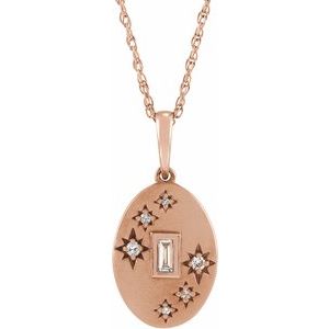Ladies Natural Diamond Celestial Necklace (SI2-I1, GHI) — 14K Rose Gold
