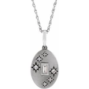 Ladies Natural Diamond Celestial Necklace (SI2-I1, GHI) — 14K White Gold