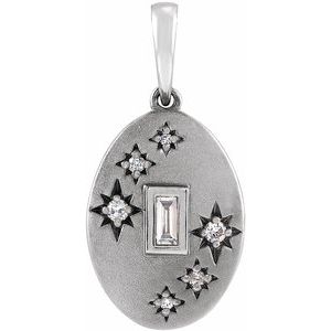 Ladies Natural Diamond Celestial Pendant — Sterling Silver