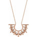 Ladies Natural Diamond Fan Necklace (I1, G-H) — 14K Rose Gold