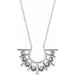 Ladies Natural Diamond Fan Necklace (I1, G-H) — 14K White Gold