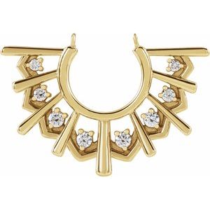 Ladies Natural Diamond Fan Necklace Center (I1, G-H) — 14K Yellow Gold