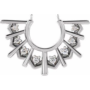 Ladies Natural Diamond Fan Necklace Center (Si2-Si3, G-H) — Platinum