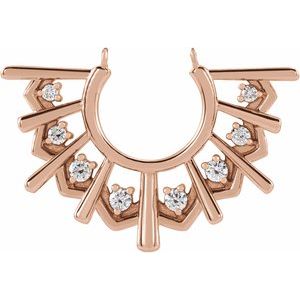 Ladies Natural Diamond Fan Necklace Center (I1, G-H) — 14K Rose Gold