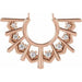 Ladies Natural Diamond Fan Necklace Center (I1, G-H) — 14K Rose Gold