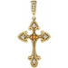 Ladies Natural Citrine Natural Diamond Cross Pendant (I1, G-H) — 14K Yellow Gold