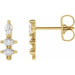 Ladies Natural Diamond Bar Earrings — 14K Yellow Gold