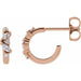 Ladies Natural Diamond Huggie Earrings — 14K Rose Gold