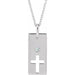 Ladies Natural Diamond Cross Bar Necklace (I1, G-H) — Sterling Silver