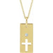 Ladies Natural Diamond Cross Bar Necklace (I1, G-H) — 14K Yellow Gold
