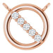 Ladies Natural Diamond Circle Necklace Center (I1, G-H) — 14K Rose Gold