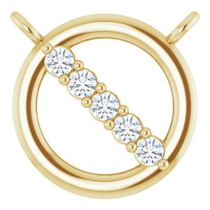 Ladies Natural Diamond Circle Necklace Center (I1, G-H) — 14K Yellow Gold