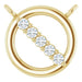 Ladies Natural Diamond Circle Necklace Center (I1, G-H) — 14K Yellow Gold