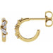 Ladies Natural Diamond Huggie Earrings — 14K Yellow Gold