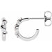 Ladies Natural Diamond Huggie Earrings — 14K White Gold